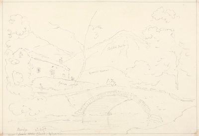 Scale Hill'deki Loweswater Kilisesi yakınlarındaki köprü, 2 Ağustos by Capt. Thomas Hastings
