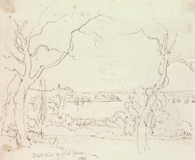 West Cowes'ın Uzak Görünümü, Wight Adası by Capt. Thomas Hastings