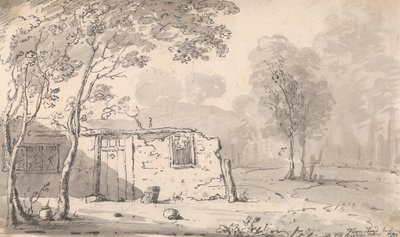 Flamstead End, Cheshunt yakınlarındaki Old Ruskin's Cottage, Mayıs 1814 by Capt. Thomas Hastings