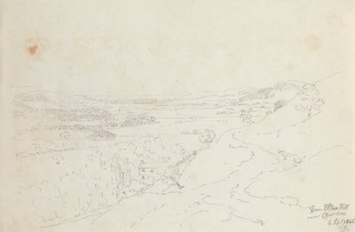 Clevedon yakınlarındaki Elton Tepesi'nden, 6 Eylül 1845 by Capt. Thomas Hastings