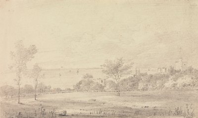 Uzakta Kale Manzarası, Wight Adası by Capt. Thomas Hastings