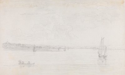 Solent'ten Cowes, Wight Adası'nın taslağı by Capt. Thomas Hastings