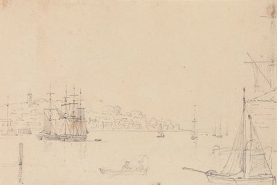 West Cowes, Wight Adası yakınlarındaki Gemi Taslağı by Capt. Thomas Hastings