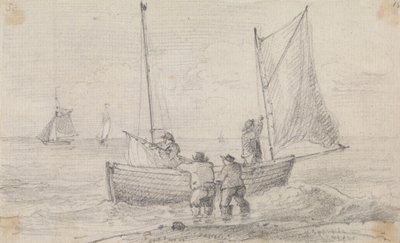 Kıyıya Yakın Yelkenleri Hazırlayan Bir Grubun Taslağı, Hastings by Capt. Thomas Hastings
