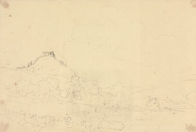 Aşağıda Evler Olan Bir Tepe Kalesi Taslağı by Capt. Thomas Hastings