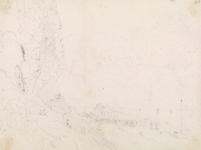 Bir Kayalığın Yanındaki Bir Sahil Köyü Taslağı by Capt. Thomas Hastings