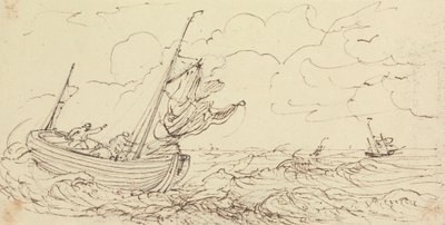 Fırtınalı Bir Denizde Bir Gemi Taslağı by Capt. Thomas Hastings