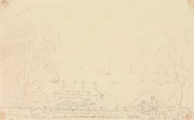 Shore, Isle of Wight yakınlarındaki bir Emlak Evi taslağı by Capt. Thomas Hastings