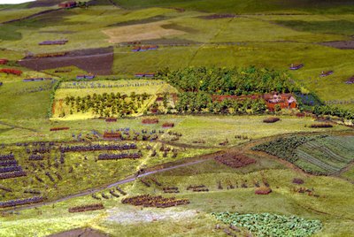 Waterloo Savaşı'ndan 18 Haziran 1815 saat 19.45'te konumlanmış askerleri gösteren diorama (karma teknik) (detay) by Capt. William Siborne
