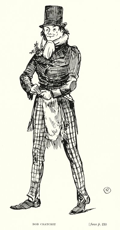 Dickens karakteri: Bob Cratchit (taş) by Captain Edward Henry Handley Read
