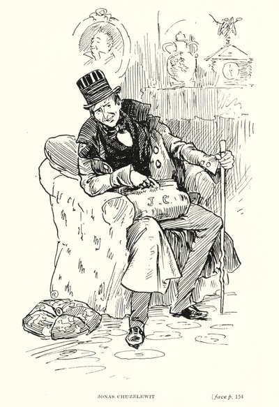 Dickens karakteri: Jonas Chuzzlewit (taş) by Captain Edward Henry Handley Read