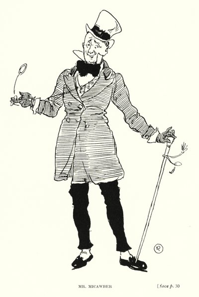 Dickens karakteri: Bay Micawber (taş) by Captain Edward Henry Handley Read