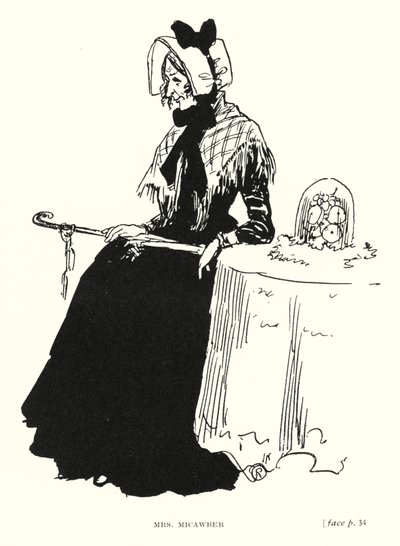 Dickens karakteri: Bayan Micawber (taş) by Captain Edward Henry Handley Read