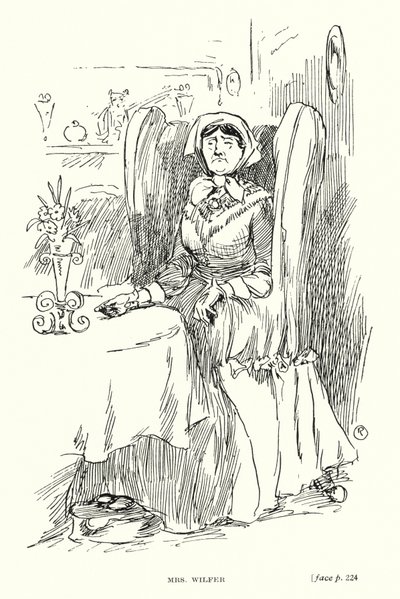 Dickens karakteri: Bayan Wilfer (taş) by Captain Edward Henry Handley Read