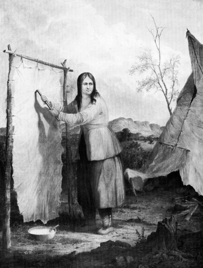Geyik Derisi Giydiren Hintli Kadın, 1868. by Captain Seth Eastman