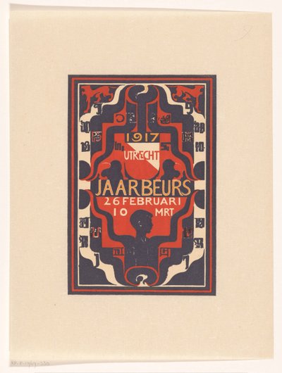 1917 Utrecht fuarı için duyuru by Carel Adolph Lion Cachet