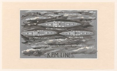 Koninklijke Paketvaart Maatschappij, KPM Lines'ın vinyet tasarımı by Carel Adolph Lion Cachet