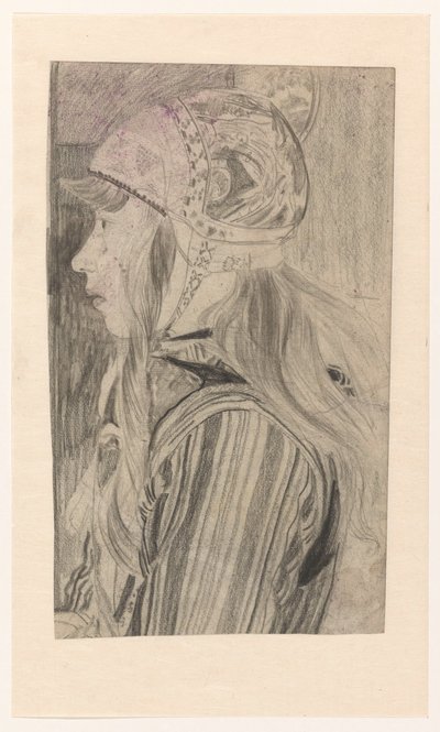 Marken geleneksel kostümlü kız portresi by Carel Adolph Lion Cachet