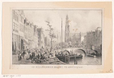 Amsterdam'daki Reesluis'teki Hillegommermarkt Amsterdam'daki Hillergommermarkt (nesne üzerindeki başlık) by Carel Christiaan Antony Last