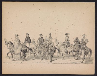 Utrecht Öğrencilerinin Maskeli Balosu, 1846 (levha 16) İspanya Prensi II. Philip