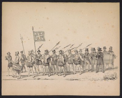 Utrecht Öğrencilerinin Maskeli Balosu, 1846 (levha 22) İspanya Prensi II. Philip