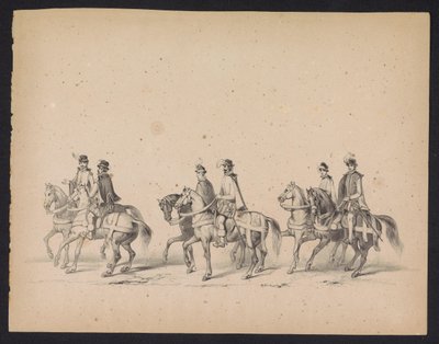 Utrecht Öğrencilerinin Maskeli Balosu, 1846 (Levha 5) İspanya Prensi II. Philip'in Utrecht'teki Girişini betimleyen Kostümlü Geçit Töreninin tasviri, 3 Ekim 1549, 17 Haziran 1846, HH Studenten der Utrechtsche tarafından by Carel Christiaan Antony Last
