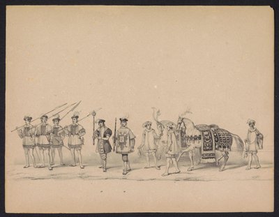 Utrecht Öğrencilerinin Maskeli Balosu, 1846 (Levha 7) İspanya Prensi II. Philip