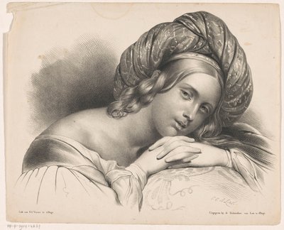türbanlı kız by Carel Christiaan Antony Last