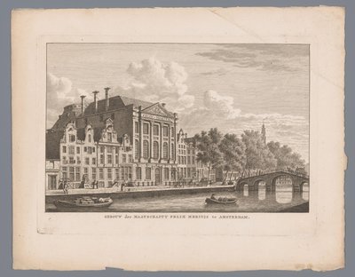 Amsterdam'daki Felix Meritis'in görünümü Amsterdam'daki Felix Meritis topluluğunun yapısı (nesnenin üzerindeki başlık) by Carel Frederik Bendorp (I)