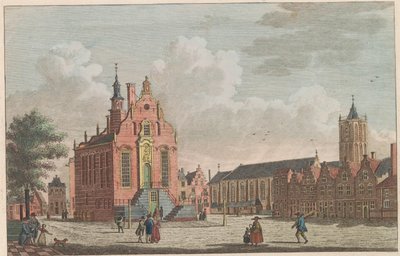 Pazar ve Schiedam belediye binası, yaklaşık 1790 Schiedam