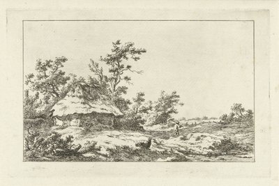Bir ahırda tırmığı olan adam Manzaralar (A-F) (dizi başlığı) by Carel Lodewijk Hansen