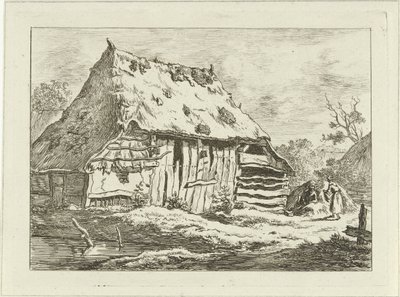 Bir ahırda çift Manzaralar (1-6) (dizi başlığı) by Carel Lodewijk Hansen