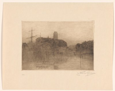 Dordrecht'teki Nieuwe Haven'ın gece manzarası by Carel Nicolaas Storm van 