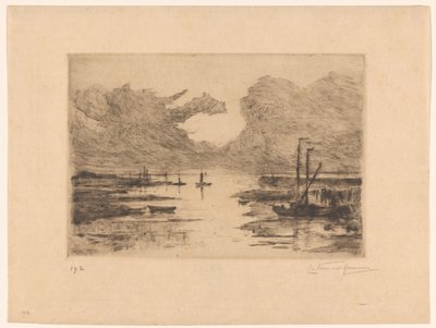 Bergen Limanı op Zoom gelgitte Bergen op Zoom (orijinal başlık) Hollanda'daki eskizler (orijinal seri başlığı) by Carel Nicolaas Storm van 