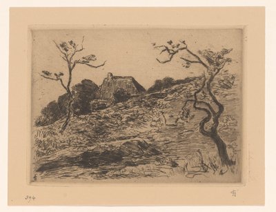 Materborn yakınlarındaki bir tepenin arkasındaki ev by Carel Nicolaas Storm van 