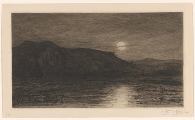 Villa Caprera'da ay ışığında manzara by Carel Nicolaas Storm van 