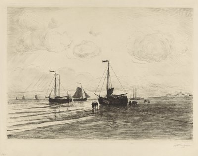 Katwijk sahilinde by Carel Nicolaas Storm van 