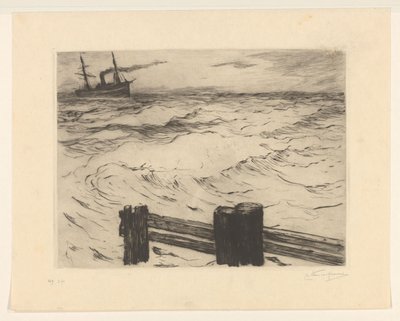 denizde vapur by Carel Nicolaas Storm van 