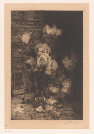 Masada güllü vazo Fleurs (orijinal başlık) by Carel Nicolaas Storm van 