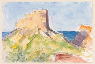 Ragusa, otelin penceresinden görülen eski kale Impérial 1902 (sabah) by Carel Nicolaas Storm van 