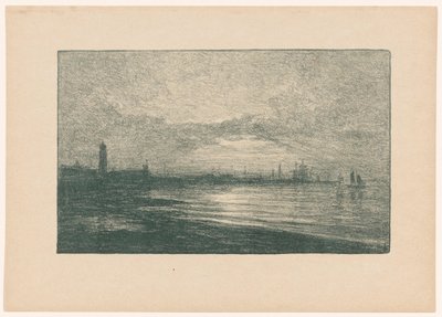 Gece limanı Günün düşüşü (nesne üzerindeki başlık) by Carel Nicolaas Storm van 