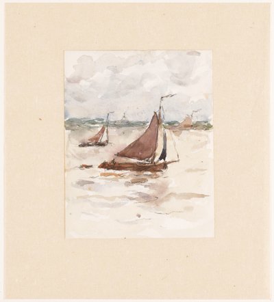 Scheldt'te yelkenli balıkçı gemileri by Carel Nicolaas Storm van 