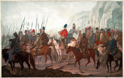 Bohemya üzerinden Ural Kazaklarının Yürüyüşü by Carl Adolph Heinrich Hess