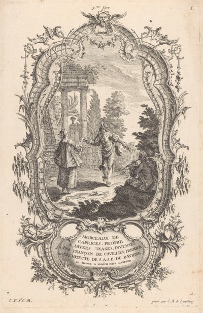 dans eden çift Manzaralardaki figürler (dizi başlığı) 9me Livre I Morceaux De Caprices, Propre A Divers Kullanımları (nesne üzerinde seri başlığı) by Carl Albert von Lespilliez