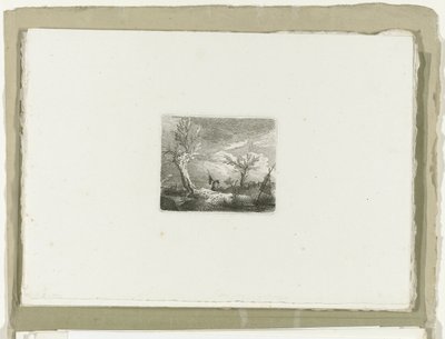 Fırtınada iniş ağı olan adam On altı manzara (dizi başlığı) by Carl August Lebschee