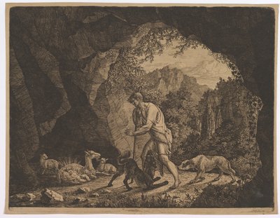 Goat.n.d. yakınlarında Romulus Bulan Çoban. by Carl Baron von Vittinghoff