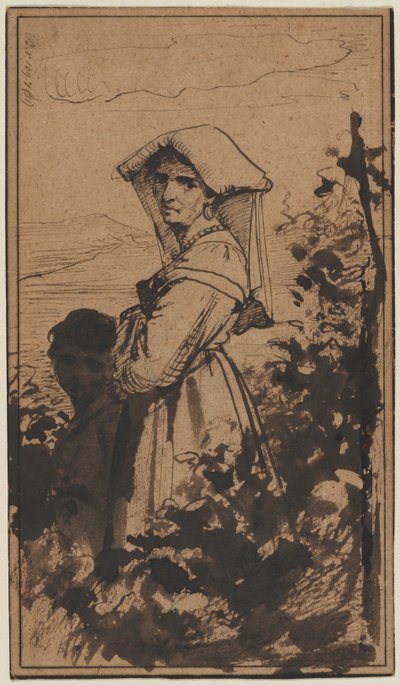 ayakta kadın ve çocuk by Carl Bloch (Danish