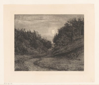 Ay ışığında orman yolu by Carl Bloch