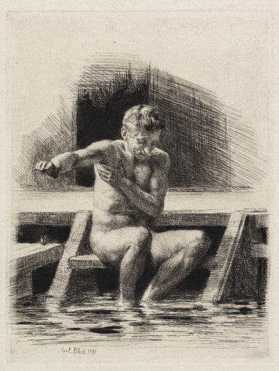 banyo yapan adam by Carl Bloch