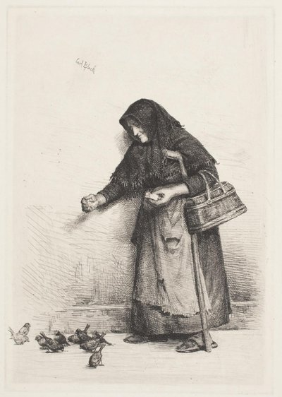 serçeler ile karısı by Carl Bloch